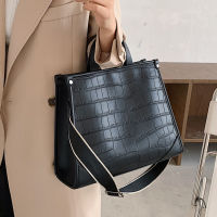 Stone Pattern PU Leather women handbag Large capacity Wide strap female Shoulder Bag 2022 Designer ladies Hand Bag