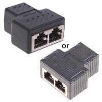 [HOT HAIXWLXKWW 589] 1ถึง2วิธี LAN Ethernet Network RJ45 Female Splitter Connector Adapter