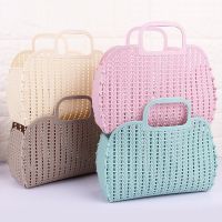 【YF】 1pcs Bathroom Laundry Basket Foldable Mesh Portable Plastic Assemble the Wash