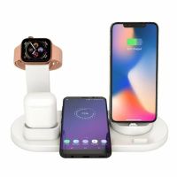 4in ที่เชื่อถือได้1ที่ชาร์จแบบไร้สายสำหรับ Xs Max XR 8 QI Fast สถานีแท่นชาร์จ Airpod แท่นวางโทรศัพท์มือถือสำหรับนาฬิกา