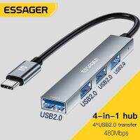 Essager 4 In 1 USB C สายเคเบิล USB ฮับ USB 2.0ความเร็วสูงประเภท C ฮับอะแดปเตอร์สำหรับแล็ปท็อป USB คอมพิวเตอร์ขยายมัลติฟังก์ชั่ USB