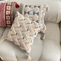 New Tufted Linen Printed Pillowcase Cover Bohemian Ethnic Style Famous Hotel Decorative Cushion