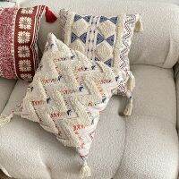 New Tufted Linen Printed Pillowcase Cover Bohemian Ethnic Style Famous Hotel Decorative Cushion