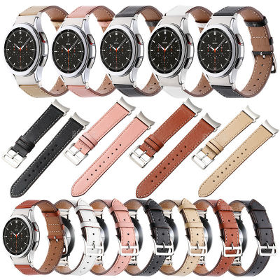 ใช้บังคับ galaxy watch4 สายหนังรอบเดียว Samsung watch 5 หัวพิเศษสำหรับสายรัดข้อมือหนังแท้