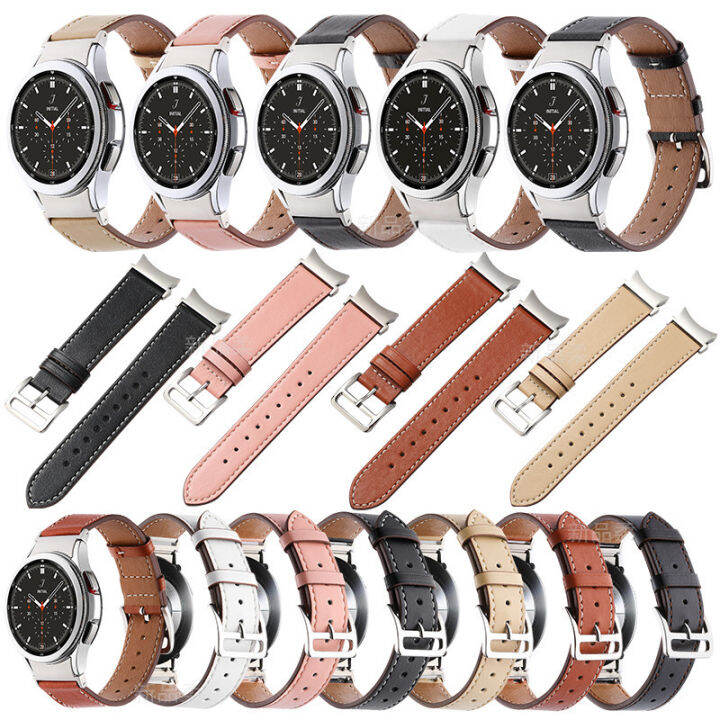 ใช้บังคับ-galaxy-watch4-สายหนังรอบเดียว-samsung-watch-5-หัวพิเศษสำหรับสายรัดข้อมือหนังแท้