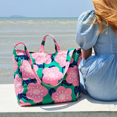 🌷 𝑵𝒆𝒘 𝑨𝒓𝒓𝒊𝒗𝒂𝒍𝒔 🌦️ (พร้อมส่ง)Tulip Bag กระเป๋าใบใหญ่ &amp; สายยาว ลายดอกสี Pinku