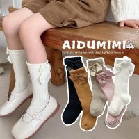 【hot sale】 ✒◐✧ C10 [ReadyStock]1-8Y Girls Bowknot Long Socks Korean Kids Cotton Calf Socks for Baby