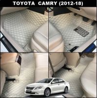 พรมปูพื้นรถยนต์6D TOYOTA CAMRY ปี2012-2018 พรม6D QJ VIP แบบหนาพิเศษ เต็มคัน 3ชิ้น