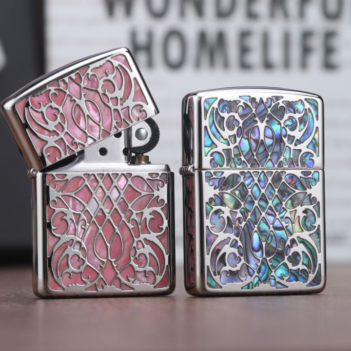 Original zippo genuine lighter armor doublesided shells inlaid with