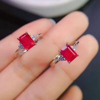 Natural ruby ring, 925 sterling silver, simple and exquisite style recommended by the owner, authentic color