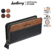 Baellerry men s luxury crocodile pattern business elegant clutch wallet