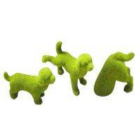Fuzzy Flocked Animal Furry Flocked Artificial Green Moss Dog Ornaments Animal Flocking Ornament for Plants Patio Garden Home Decor reliable