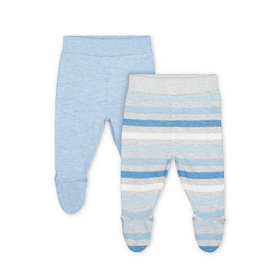 กางเกงเลกกิ้งคลุมเท้า Mothercare my first blue and stripe leggings with feet - 2 pack VA063