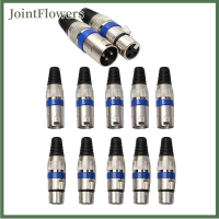 JointFlowers 10pcs XLR 3Pin MALE FEMALE MIC JACK plug Audio ไมโครโฟนสายเชื่อมต่อ