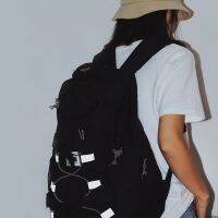 Carhartt Carhart 19ปีกระเป๋านักเรียนสีดำเข็มขัดสะท้อนแสงกระเป๋านักเรียนเครื่องมือกระเป๋าคอมพิวเตอร์ความจุขนาดใหญ่