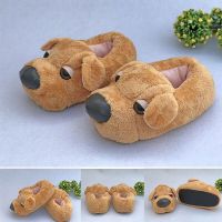 LIN KING Cute Cartoon Dog Unisex Winter Indoor Slippers Cotton Shoes Women Men Slip On Lazy Home Shoes Lovers Couple Floor Shoes