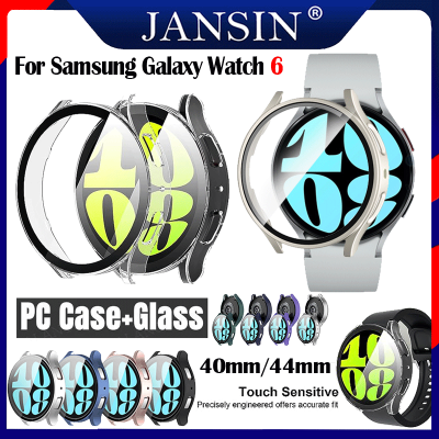 เคส + กระจก ฝาครอบ สําหรับ Samsung Galaxy Watch 6 40 มม. 44 มม. PC เคลือบด้าน เคสป้องกัน กันชน นาฬิกา อุปกรณ์เสริม