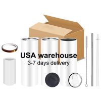 25Pack US Warehouse Bulk 20 Oz Stainless Steel Heat Transfer Printing Tumbler Double Wall Insulated Straight Sublimation Tumbler