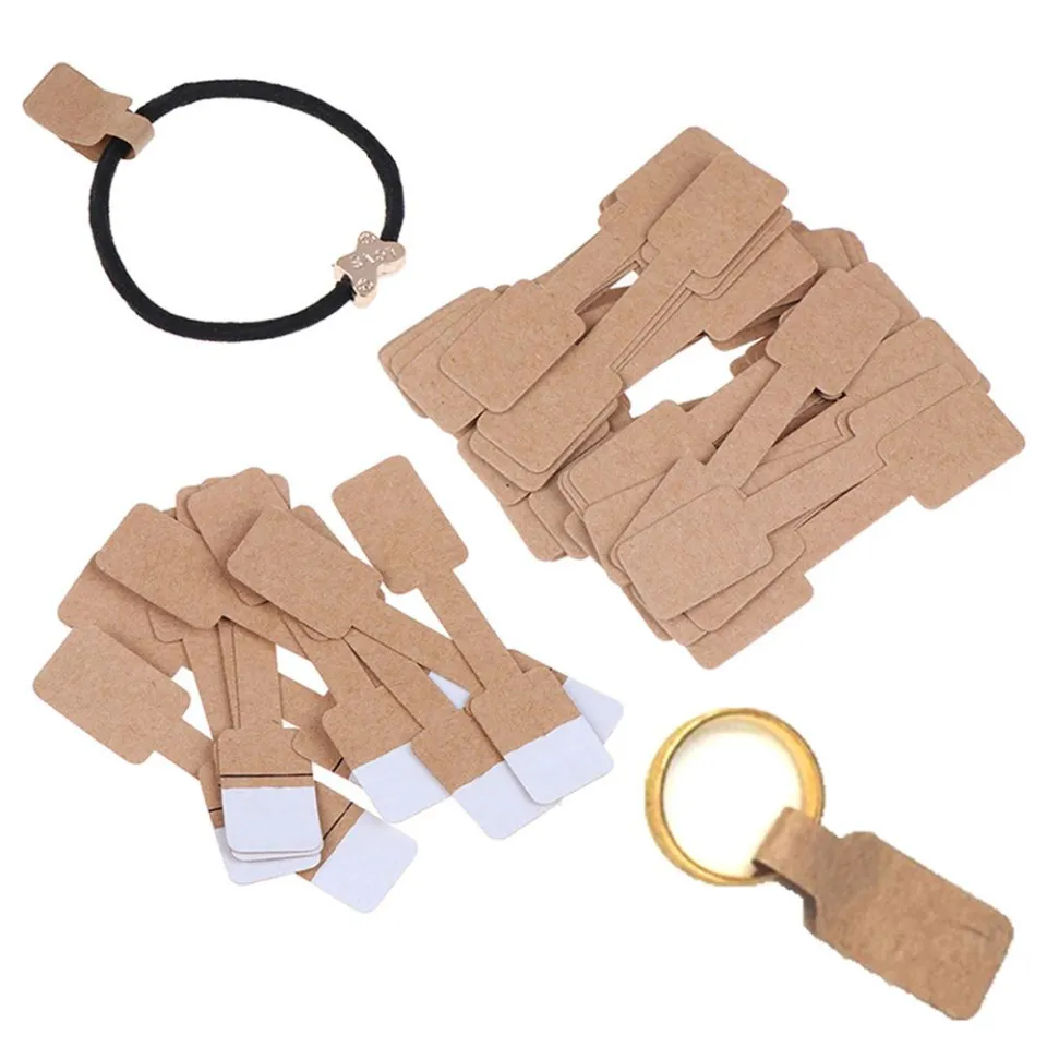 100 pcs Blank White Kraft Paper Necklace Display Cards Bracelet Display  Cards Jewelry Display Hanging Cards 