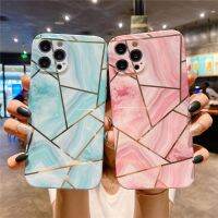 เคสโทรศัพท์ TPU แบบน่ม iPhone 13 Pro Max เคลือบผิวหินอ่อนแบบประกบกัน IPhone12