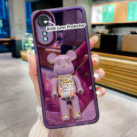 Konsmart เคสโทรศัพท์ฟิล์มเลนส์พร้อมลูกอมที่ตั้งรูปหมีขาตั้งสำหรับ OPPO A78 4G 5G A98 5G A17 A17K A57 A77s A77 5G A96 A76 A55 A54 A92 A52 A9 A5 A16e A16K A15ใหม่ล่าสุด2023 TPU นิ่มปลอกโทรศัพท์มือถือในสต็อก