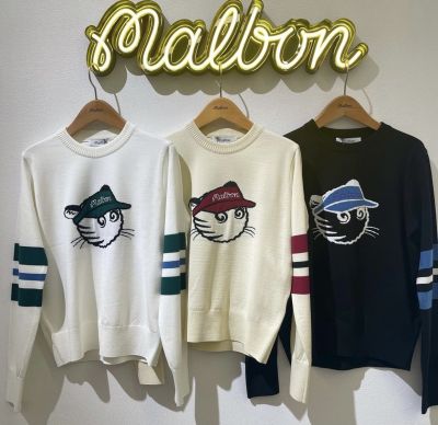 ใหม่ MALBON เสื้อกอล์ฟฤดูใบไม้ร่วงและฤดูหนาวเสื้อผ้าเสื้อกอล์ฟรูปแบบวรรคชายและหญิงเสื้อกันหนาวปลูกฝังคุณธรรมของคน