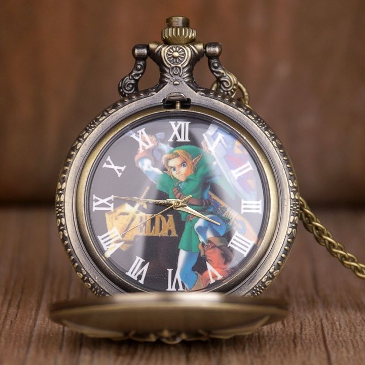 นาฬิกาพกควอทซ์อะนิเมะคลาสสิกพร้อมจี้โบราณนาฬิกาสร้อยคอวินเทจย้อนยุคของขวัญนาฬิกาผู้ชายผู้หญิงเด็ก