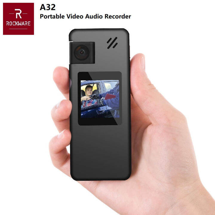 ROCKWARE A32 Portable Voice Video Recorder Rotating Camera Lens