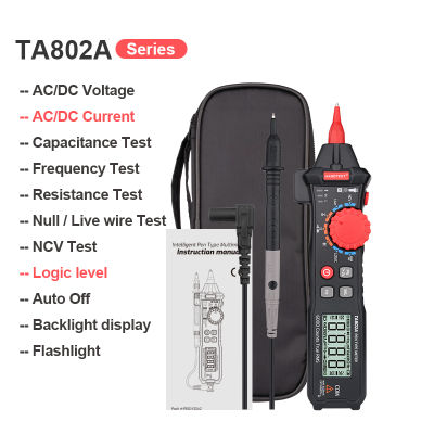 Smart Pen Type Multimeter Professional Digital Automotive Tester True RMS AC DC Ohm Transistor Logic Level Meter HABOTEST TA802