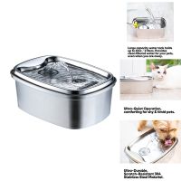 Stainless Steel Cats Water Fountain Pet Water Fountain Dog Water Dispenser 108Oz/3.2L for Drinking EU Plug