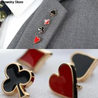 hot【DT】 4pcs/Set Poker Themed Lapel Pin for Men Decoration Brooch Badge Collar Pins