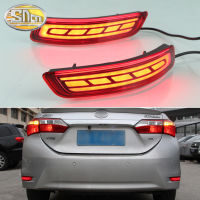 SNCN โคมไฟ Bemper Belakang LED สำหรับรถยนต์2ชิ้นสำหรับ Toyota Corolla 2014 2015 2016 2017 2018สัญญาณเลี้ยวถอยหลังไฟท้ายรถไฟตัดหมอก