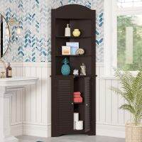 Ellsworth Collection - Tall Corner Storage Cabinet Espresso bathroom cabinet