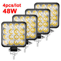 Car Led Light Bar 48W Work light 16LED 12V Fog Lamp LED Tractor Headlight for Offroad Truck Combo Boat Auto 124pcs