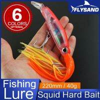 hot！【DT】 FLYSAND Large Lifelike Fishing With 2 Treble Squid Jigs Artificial Hard