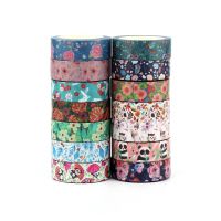 1PC 10M Flowers Leaves Japanese Paper Washi Tape Set DIY Scrapbooking Journaling Masking Tapes Stationery School Supplies TV Remote Controllers