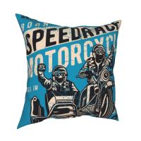 【LZ】 Motorcycle With Racing Team Pillowcase Cushion Cover Decoration American Style Motor Vintage Pillow Case Cover Sofa 45x45cm