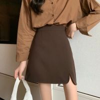 Bust Skirt Female Spring And Autumn 2021 New Fashion Small Hip Wrap Short Skirt High Waist Thin Black A-line Skirt