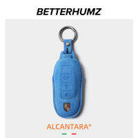 BETTERHUMZ Alcantara รถยนต์ที่สำคัญที่ครอบคลุมกรณีสำหรับปอร์เช่พานาเมร่า Spyder Macan เคย์แมน 911 970 981 991อุปกรณ์เสริม