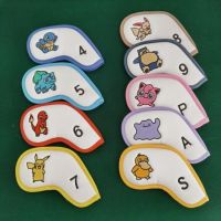 2023♘♝✙ Golf club cover personalized iron group cap set cartoon Pokémon club cover cap cover 9 packs magnetic suction cute