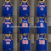 75th Anniversary Warriors 22th Season Retro Blue Curlevikins Thompson NBA Jersey