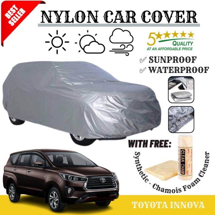 TOYOTA INNOVA CAR COVER NYLON WATERPROOF HIGH QUALITY WITH FREE CLEAN