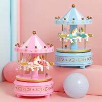 Merry go round Music Boxes Geometric Music Baby Room Decoration Gifts Unisex Christmas Horse Carousel Box Home Decor