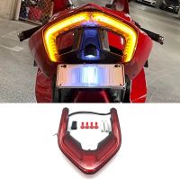 ไฟท้าย LED สำหรับรถจักรยานยนต์ Ducati Panigale V2/V4/V4S/V4R 2018-2022กระจกมองข้างมอเตอร์ไซค์เบรกรถจักรยานยนต์สีแดงอ่อน