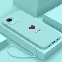 [สายฟรี] Realme C30s C30 Narzo 50A 50i Prime Stylish Love Heart ฝาครอบโทรศัพท์ยาง Liquid Silicon Case ปลอกกันกระแทก