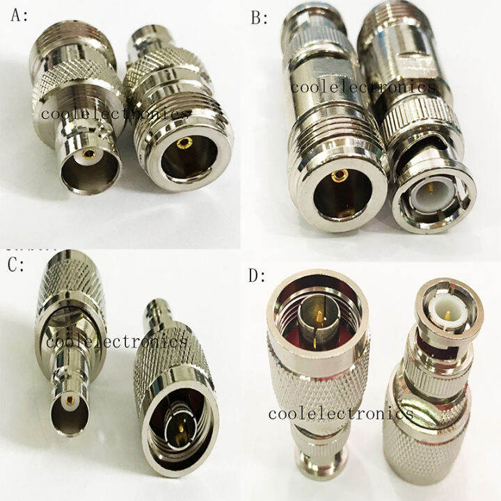 2pcs-n-male-female-to-bnc-male-female-straight-rf-coaxial-cable-connector-adapter