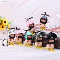 ❇ Car Pink Pig Ceramics With Helmet Propeller Wind-breaking Duck Strap Set Bike Motor Helmet Cycling Car Accessories Decor