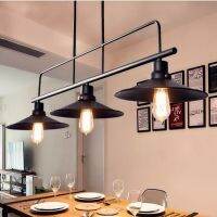 Loft Retro Industrial LED Table Chandeliers Three End Pot Cover Bar Dining Room Billiard Iron Pendant Lamp Store Decor Lustre