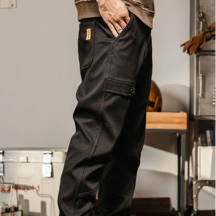 กางเกงคาร์โก้ผู้ชายดีไซน์แบบทหาร-กางเกงลำลองสตรีทแวร์กางเกงฮิปสเตอร์ทันสมัยกางเกงขายาววัยรุ่นบุคลิกเก๋ๆสไตล์ญี่ปุ่น