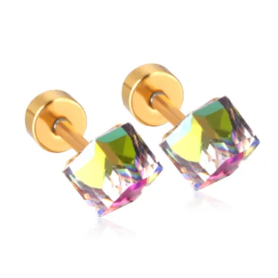 LUXUKISSKIDS Stainless Steel Screw Kids Stud Earrings For Women Fashion Jewelry christmas Crystal Earings pendientes brincos